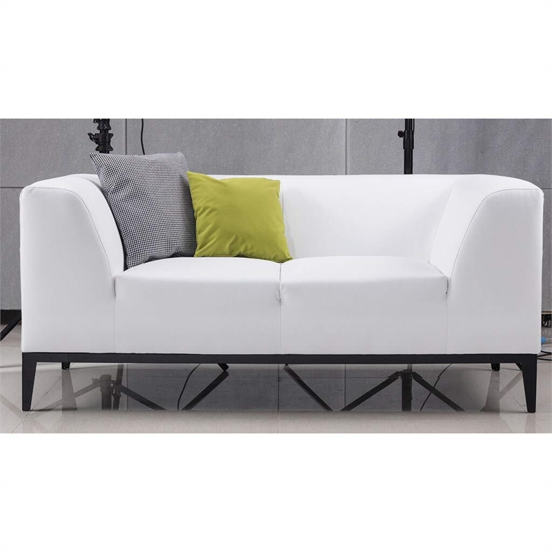American Eagle Design AE2378-GR-LS Modern Gray Faux Leather Loveseat