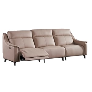 american eagle design ek2230 peach leather extra long sofa with 1 power recliner