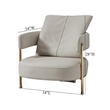 American Eagle Design EK-Y1010 Modern Light Gray Top Grain Leather Accent Chair