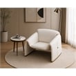 American Eagle Design EK-Y1011-IV Modern Ivory Top Grain Leather Accent Chair