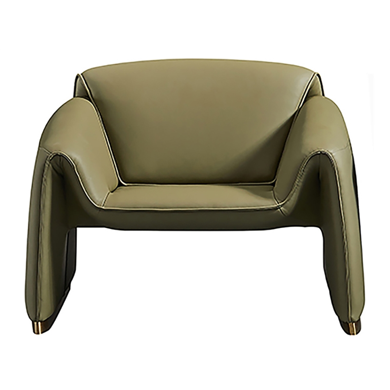 American Eagle Design EK-Y1011-GN Modern Green Top Grain Leather Accent Chair