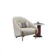 American Eagle Design EK-Y1012-IV Chic Light Gray Top Grain Leather Accent Chair
