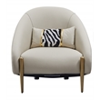 American Eagle Design EK-Y1012-IV Chic Light Gray Top Grain Leather Accent Chair