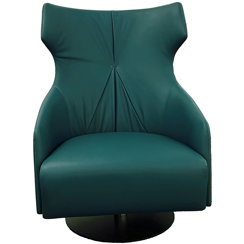 American Eagle Design EK-Y1013 Turquoise Swivel Top Grain Leather Accent Chair