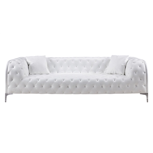 American Eagle Design EK-Y1000-IV Modern Ivory Top Grain Leather Chaise Lounge