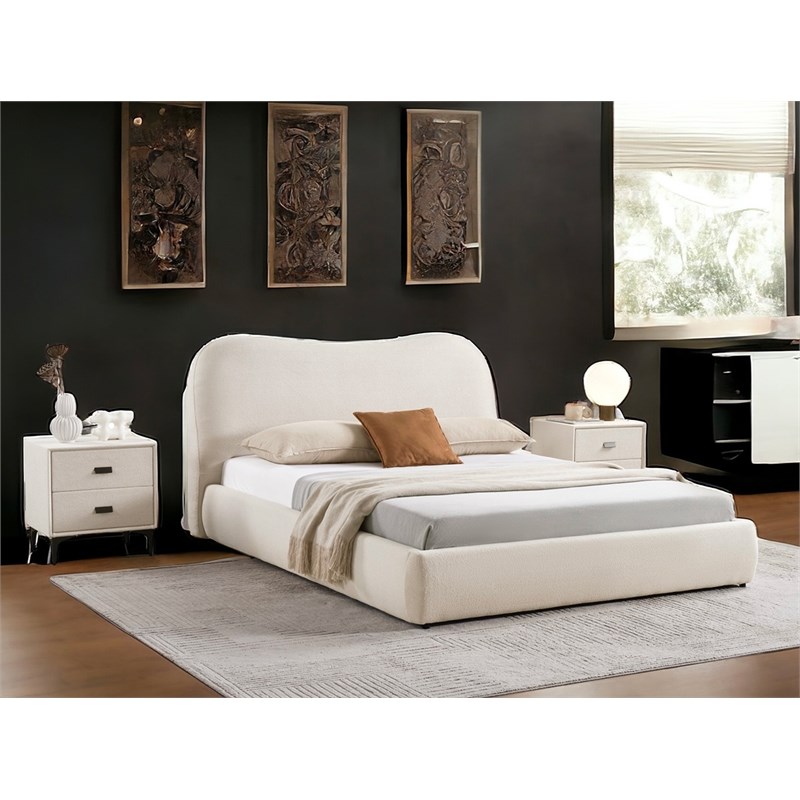 American Eagle B-D080-CK Modern Contemporary Ivory Fabric California King Bed