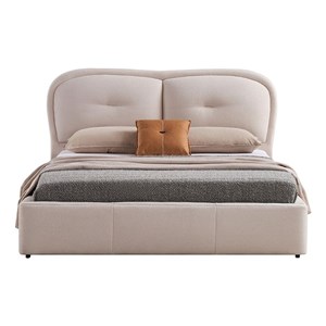 American Eagle  B-D082-Q Modern Contemporary Ivory Fabric Queen Size Bed