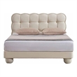 American Eagle  B-D083-W-Q Modern White Cream Faux Leather Queen Size Bed