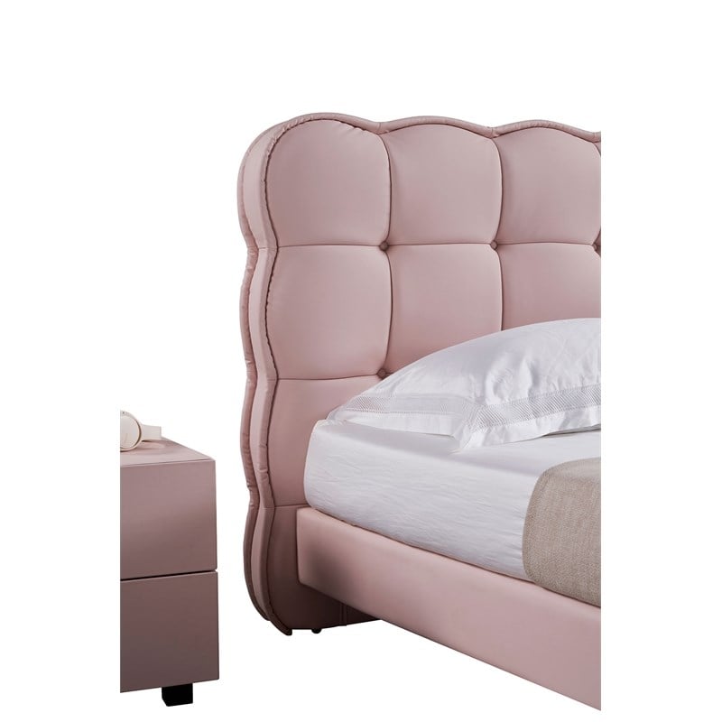 American Eagle B-D083-PNK-Q Modern Cute Princess Pink Faux Leather Queen Bed