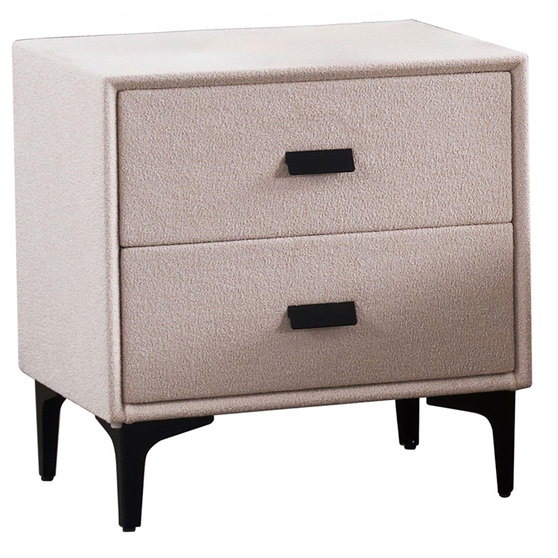 American Eagle  NS-D080 Modern Contemporary Ivory Fabric Nightstand