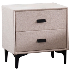 American Eagle  NS-D080 Modern Contemporary Ivory Fabric Nightstand
