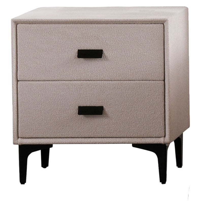 American Eagle  NS-D082 Modern Contemporary Ivory Fabric Nightstand