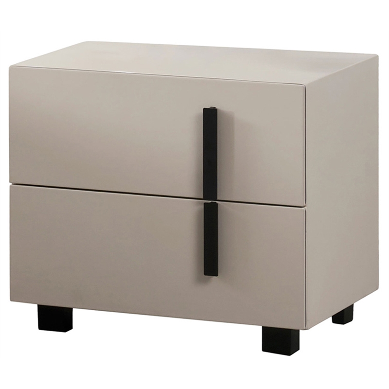 American Eagle NS-D083-W Off White Modern Contemporary Faux Leather Nightstand