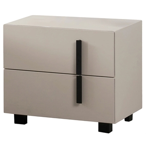 American Eagle NS-D083-W Off White Modern Contemporary Faux Leather Nightstand