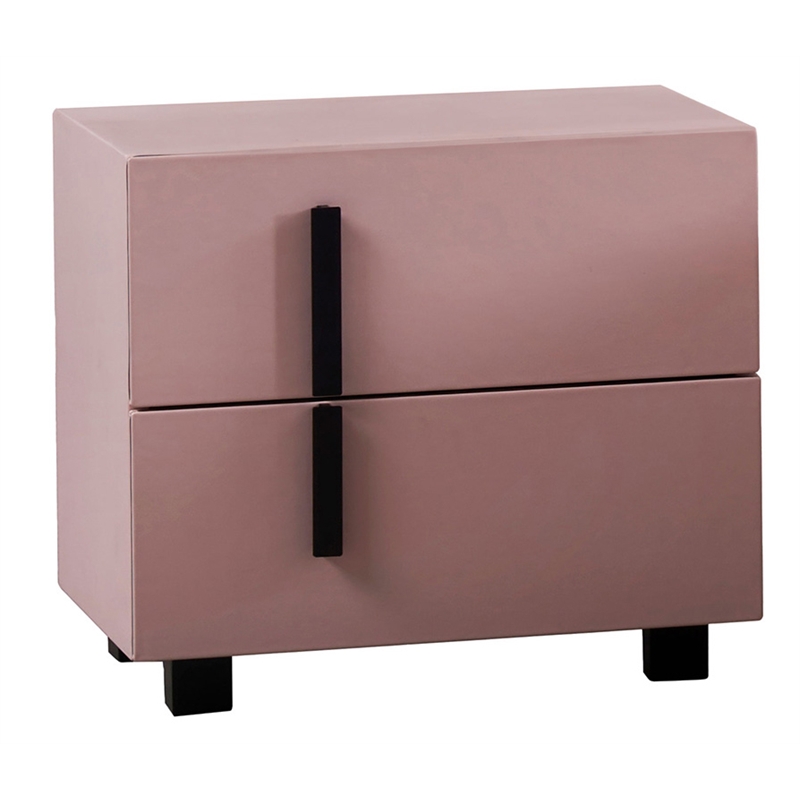American Eagle  NS-D083-PNK Modern Cute Pink Faux Leather Nightstand