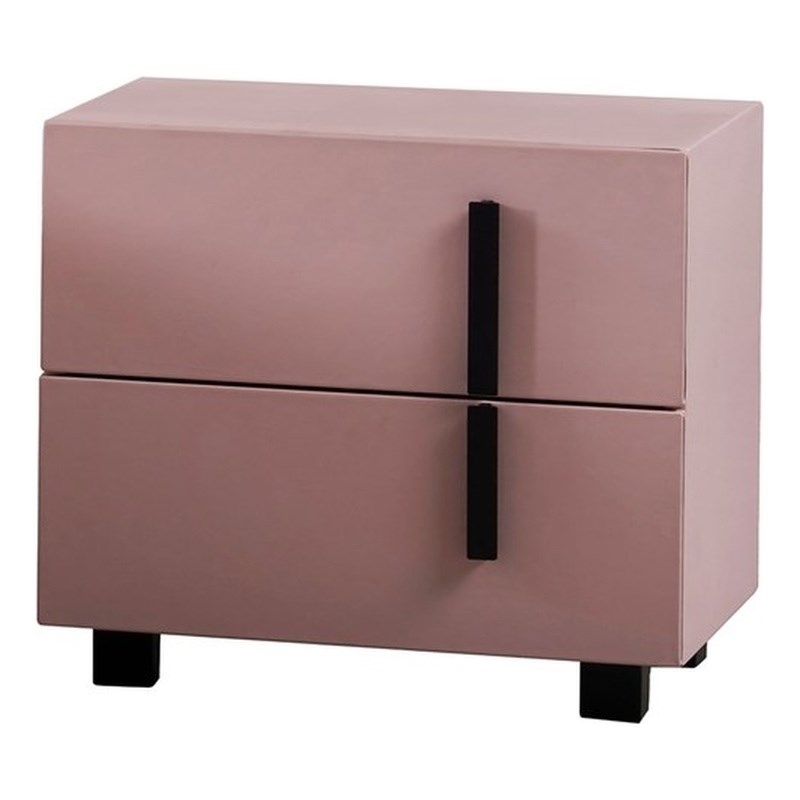 American Eagle NS-D083-PNK Modern Cute Pink Faux Leather Nightstand