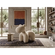 American Eagle Fabric CH-Y1016 Cute Animal Shape Soft Fabric Cream Accent Chair