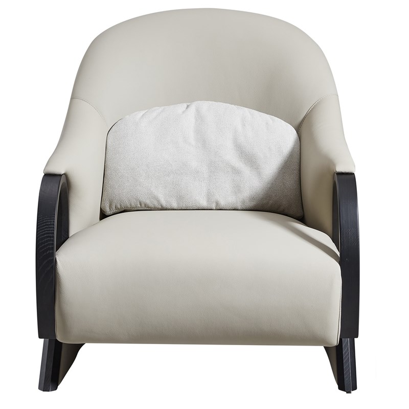 American Eagle EK-1017 Modern Light Gray Top Grain Leather Accent Chair