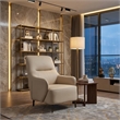 American Eagle EK-1018 Modern Cream Italian Top Grain Leather Accent Chair