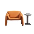 American Eagle Design EK-Y1011-ORG Contemporary Chic Orange Leather Accent Chair