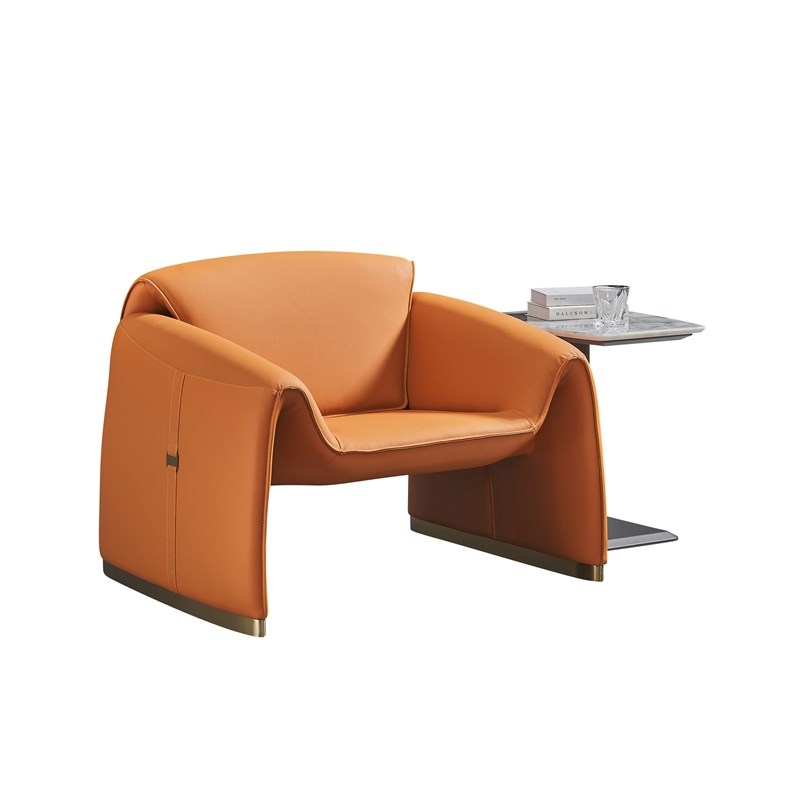 American Eagle Design EK-Y1011-ORG Contemporary Chic Orange Leather Accent Chair