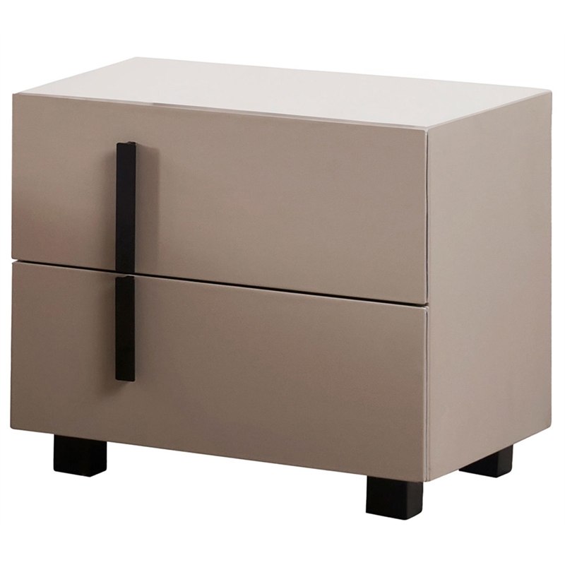 American Eagle NS-D085 Modern Light Tan Faux Leather Left Side Handle Nightstand