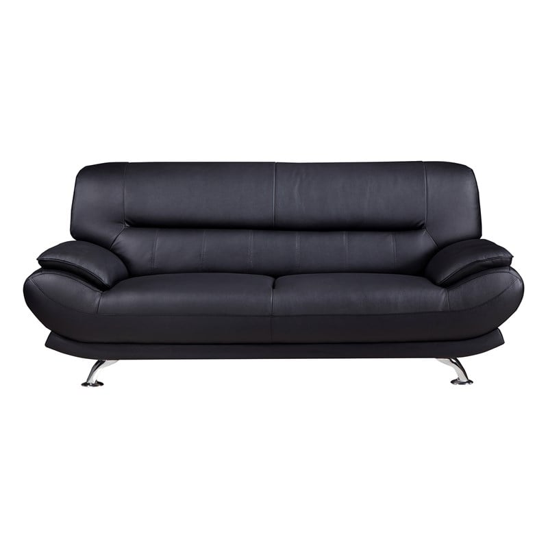 American Eagle EK-B118 Modern Contemporary Black Genuine Leather Sofa
