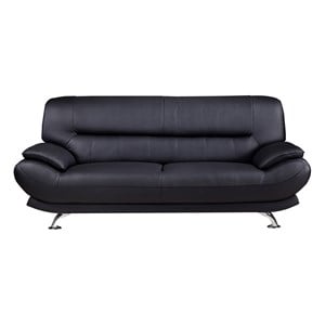 American Eagle EK-B118 Modern Contemporary Black Genuine Leather Sofa