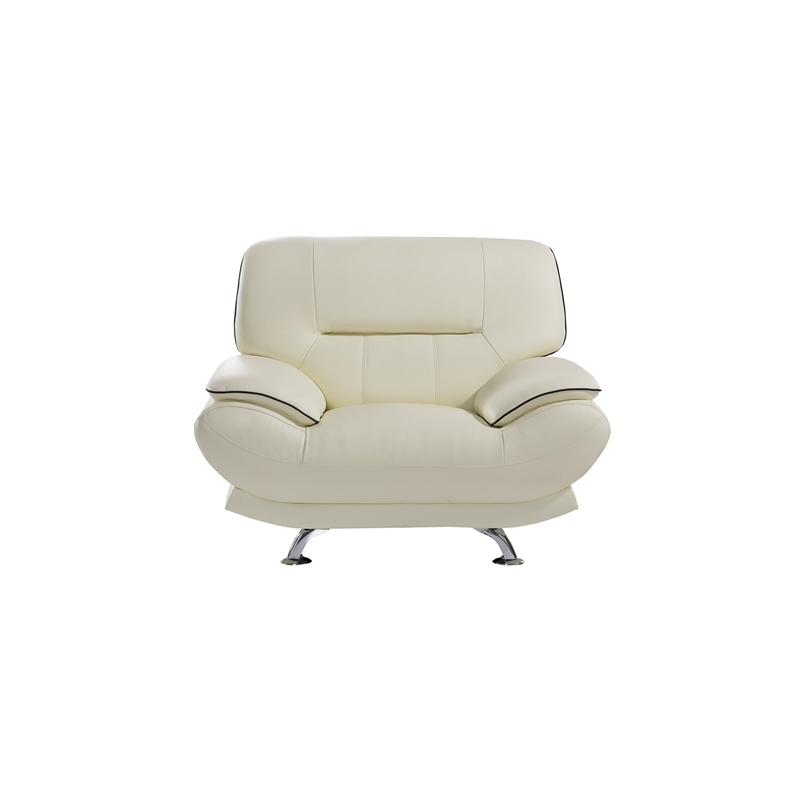 American Eagle EK-B118 Modern Contemporary Ivory Genuine Leather Chair