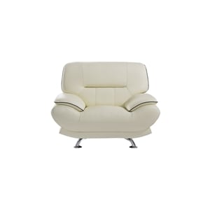 American Eagle EK-B118 Modern Contemporary Ivory Genuine Leather Chair