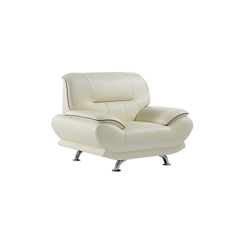 American Eagle EK-B118 Modern Contemporary Ivory Genuine Leather Chair
