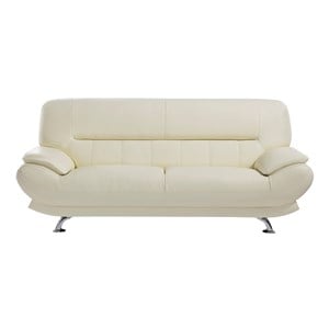 American Eagle EK-B118 Modern Contemporary Ivory Genuine Leather Sofa