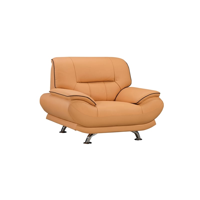 American Eagle EK-B118 Modern Contemporary Yellow Genuine Leather Chair