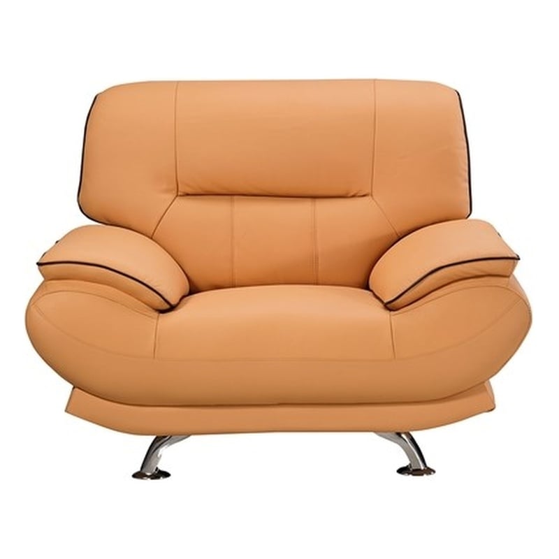 American Eagle EK-B118 Modern Contemporary Yellow Genuine Leather Chair