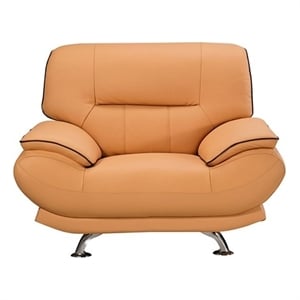 American Eagle EK-B118 Modern Contemporary Yellow Genuine Leather Chair