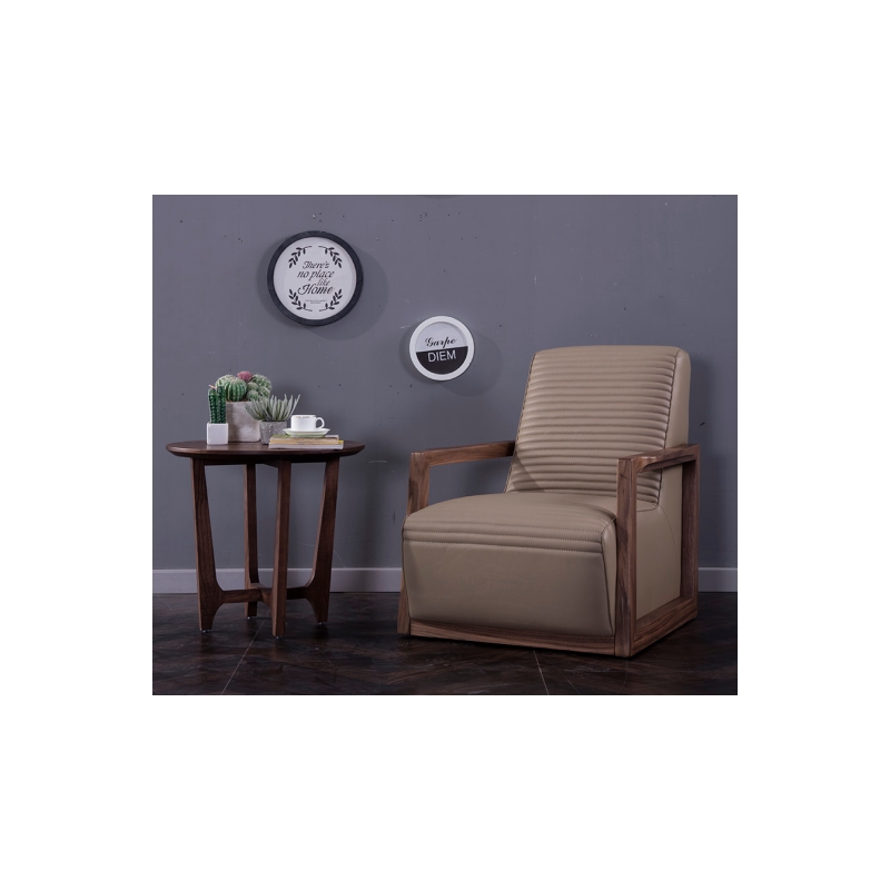 American Eagle EK-CH05-TAN Modern Chic Tan Genuine Leather Accent Chair