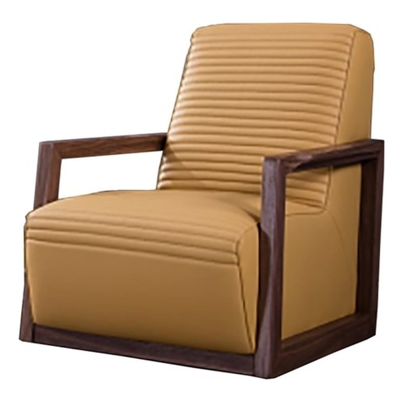 American Eagle EK-CH05-YO Modern Chic Yellow Leather Accent Chair