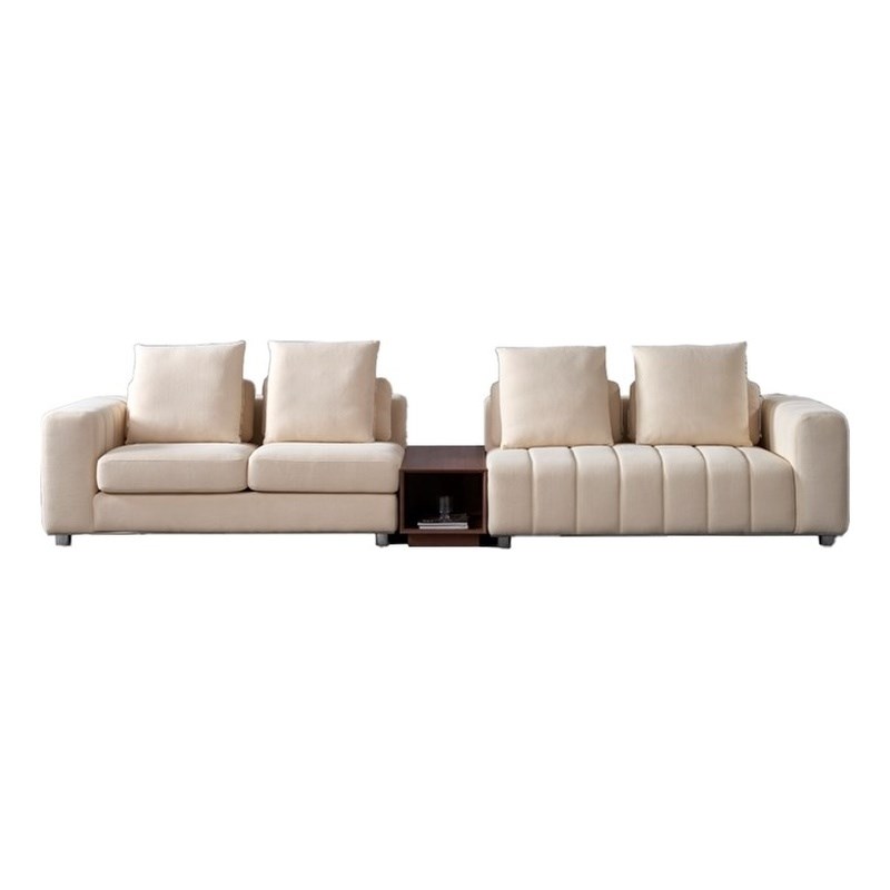American Eagle AE2379-CRM Cream Fabric Extra Long Sofa Console Table Set