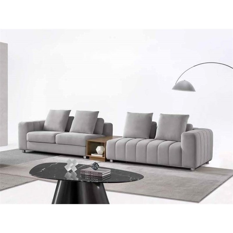 American Eagle AE2379-LG Light Gray Fabric Extra Long Sofa Console Table Set