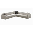 American Eagle AE3808 Modern Contemporary Ivory Fabric Sectional Sofa Set