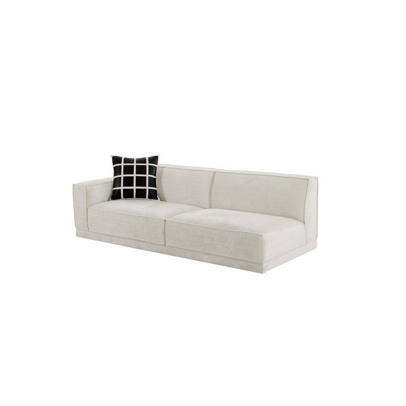 American Eagle AE3808 Modern Contemporary Ivory Fabric Sectional Sofa Set