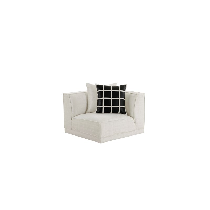 American Eagle AE3808 Modern Contemporary Ivory Fabric Sectional Sofa Set