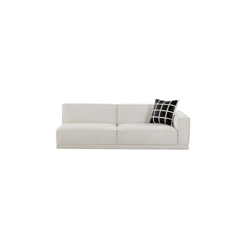 American Eagle AE3808 Modern Contemporary Ivory Fabric Sectional Sofa Set
