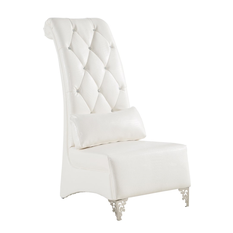 American Eagle AE505-W Modern Chic White Faux Leather Accent Chair