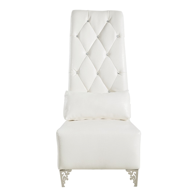 American Eagle AE505-W Modern Chic White Faux Leather Accent Chair