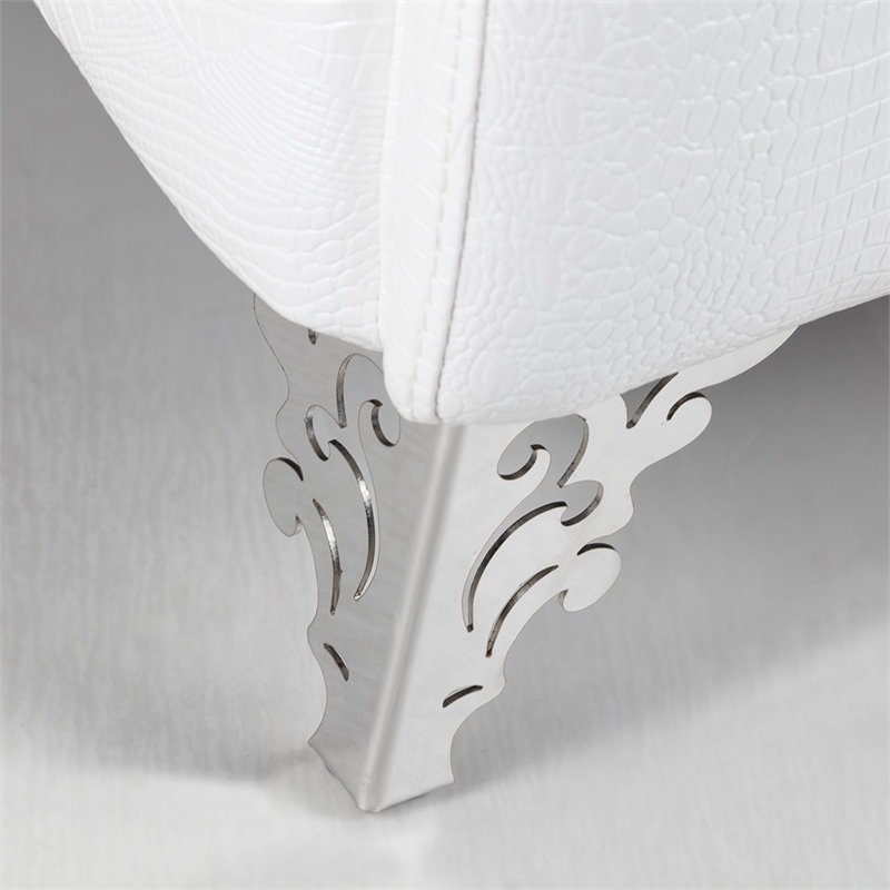 American Eagle AE505-W Modern Chic White Faux Leather Accent Chair