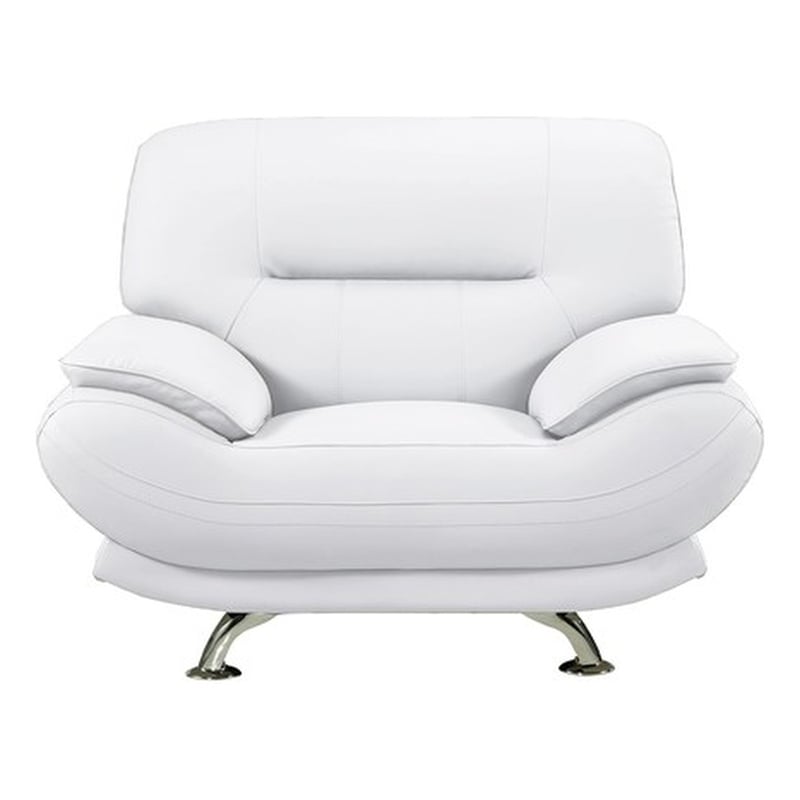 American Eagle AE709-W-CHR Modern Contemporary White Faux Leather Chair