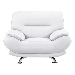 American Eagle AE709-W-CHR Modern Contemporary White Faux Leather Chair