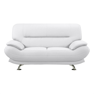 American Eagle AE709-W-LS Modern Contemporary White Faux Leather Loveseat