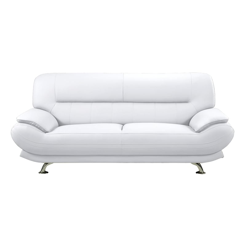 American Eagle AE709-W-SF Modern Contemporary White Faux Leather Sofa